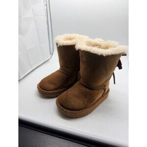 UGG Kids Bailey Bow II Chestnut Brown Shearling Ankle Boots Toddler Size 6